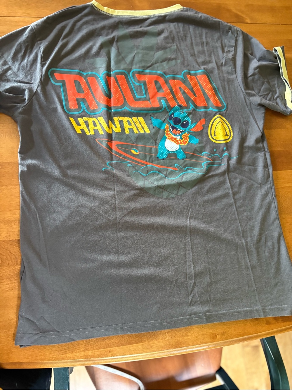 Aulani Hawaii Stitch Graphic Tee - Charcoal Blue
